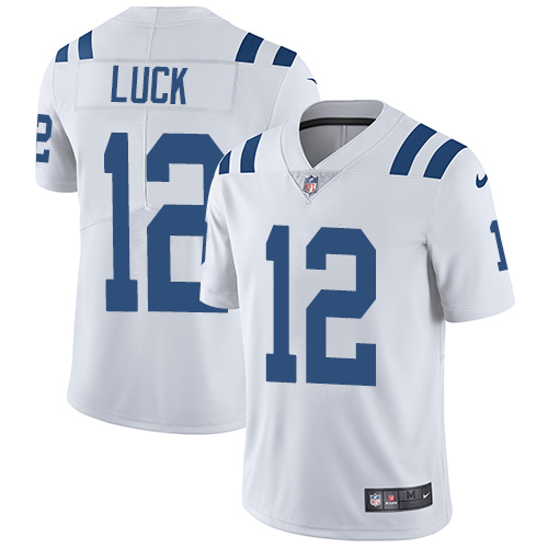 Nike Colts #12 Andrew Luck White Men's Stitched NFL Vapor Untouchable Limited Jersey - Click Image to Close